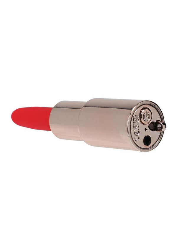 Loveline Candy Lipstick Rechargeable Silicone Vibrator with Interchangeable Heads