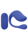 Loveline Velvet G-Spot 10 Function Rechargeable Silicone Vibrator with Remote Control - Blue
