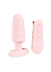 Loveline Velvet Silicone Rechargeable Vibrating Anal Plug with Remote - Pink