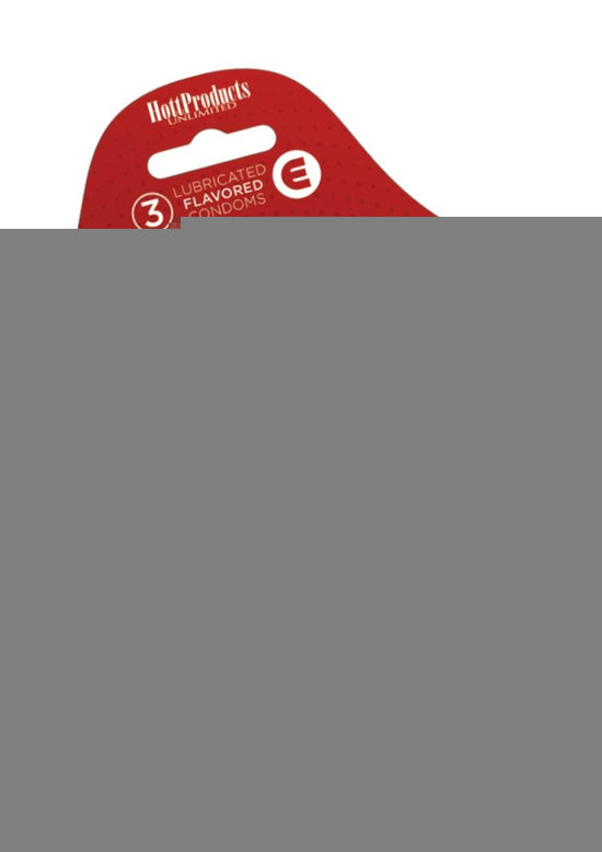 Lubricated Flavored Endurance Condoms 3 Per Pack - Strawberry