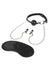 Lux Fetish Breathable Ball Gag with Nipple Clamps Adjustable - Black