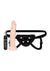 Lux Fetish Vibrating Strap-On and Dildo - Black/Vanilla - 7.5in - Set