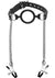 Master Series Mutiny Silicone O-Ring Gag with Nipple Clamps - Black