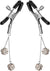 Master Series Ornament Adjustable Nipple Clamps W/ Jewel Accents - Black/Clear