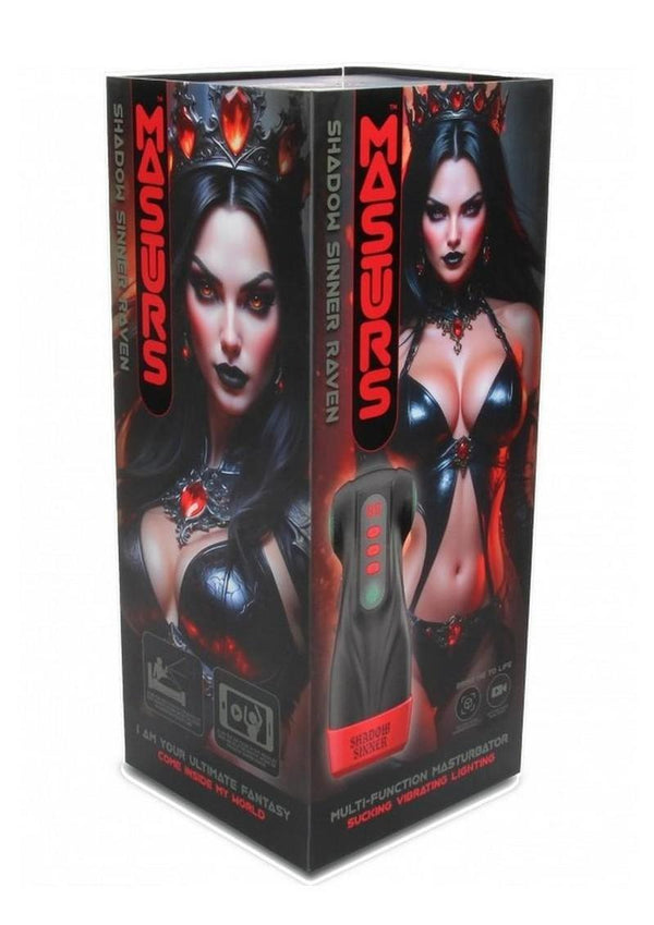Masturs Raven Shadow Sinner Rechargeable Multi Function Masturbator - Black
