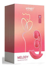 Melody Pressure Sensing App-Controlled Rechargeable Silicone Twin Balls Clit and G-Spot Vibrator - Red