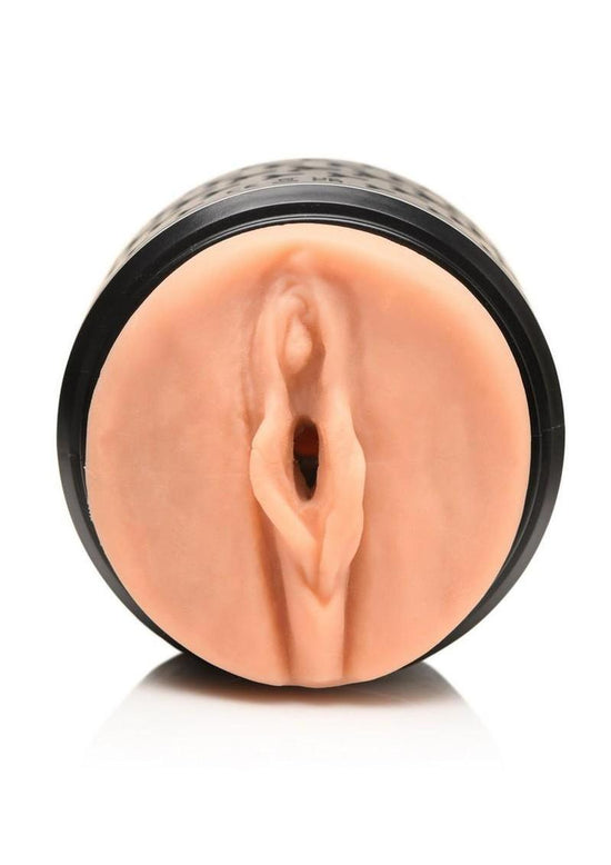 Mistress Vibrating Double Shot Pussy and Ass Rechargeable Masturbator - Black/Vanilla