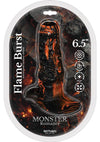 Monster Romance Flame Burst Silicone Penis Sleeve - Black/Orange - One Size