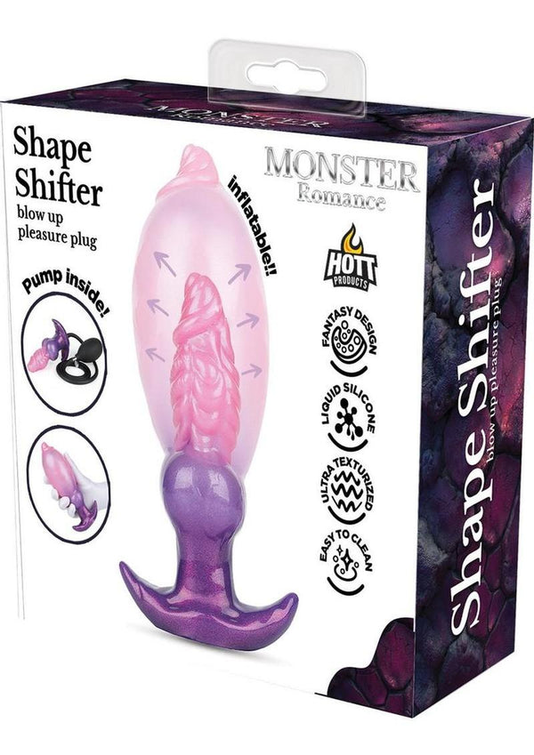 Monster Romance Shape Shifter Blow-Up Silicone Anal Plug - Pink/Purple