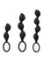 Mood Naughty Contour Beads Trainer Silicone Anal Plug - Black - 3 Piece Set