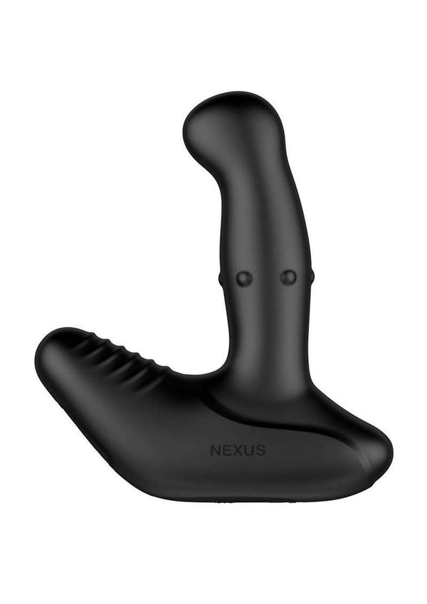 Nexus Revo Ring Rechargeable Silicone Osciliating Ring and Rotating Prostate Massager with Remote Control - Black