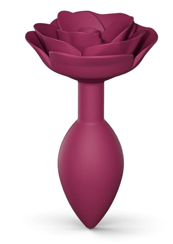 Open Roses Silicone Anal Plug - Plum Star/Purple - Medium