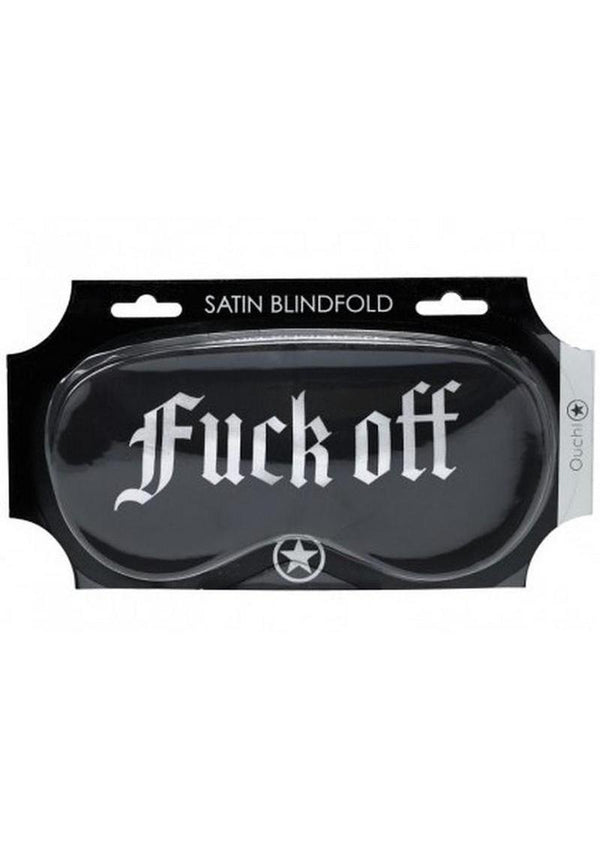 Ouch! Fuck Off Printed Satin Mask - Black