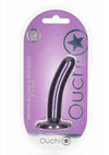 Ouch! Smooth G-Spot Silicone Dildo 5in - Metallic - Purple