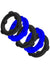 Oxballs Gearheads Silicone Spinner Cock Rings - Black/Blue - 5 Pack