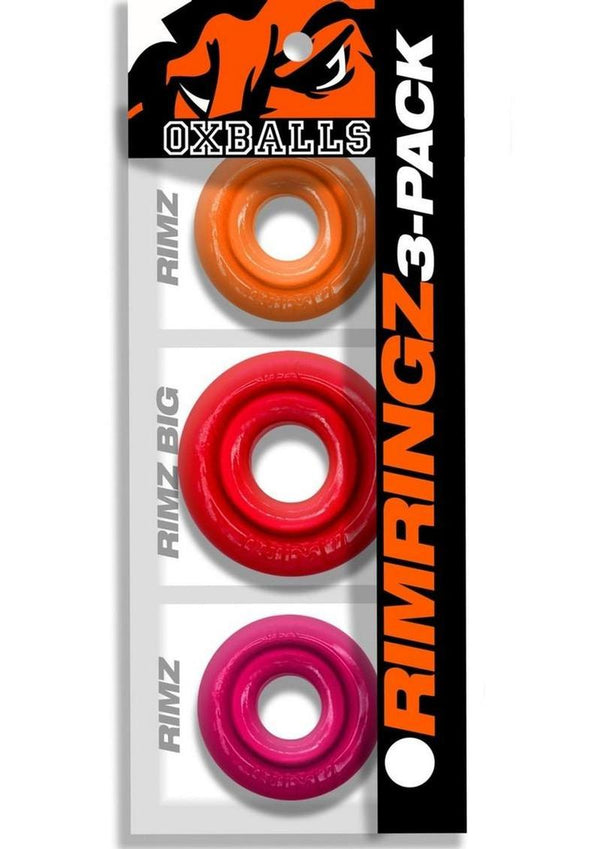 Oxballs Rimringz Multi Size Cock Rings (3 Pack) - Fire Hots