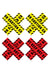 Peekaboos Caution X Pasties - Red/Yellow