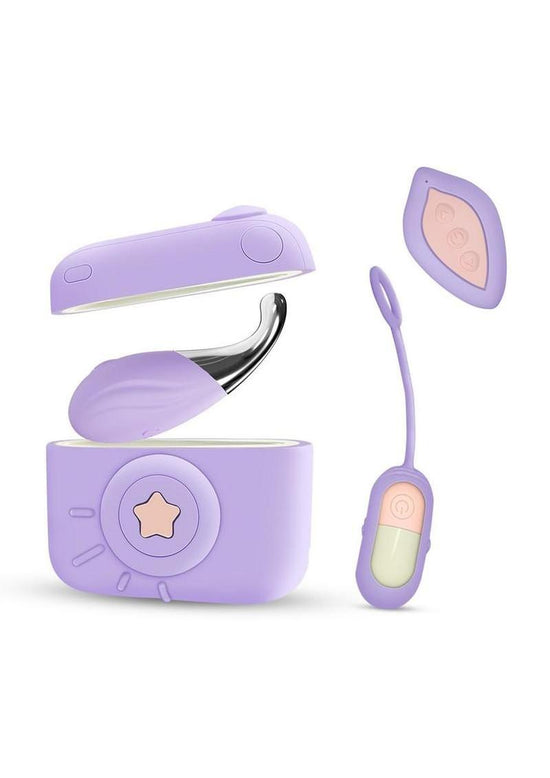 Play with Me Snapstar Rechargeable Vibrator Set with Remote - Purple - 4 Piece