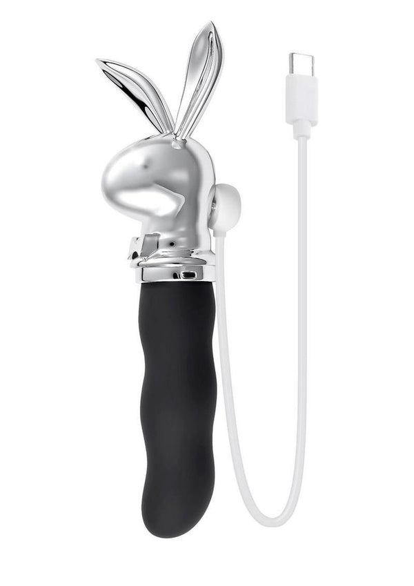 Playboy Bunny On The Go Rechargeable Silicone Rabbit Head Mini Vibrator