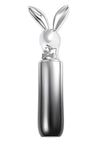 Playboy Bunny On The Go Rechargeable Silicone Rabbit Head Mini Vibrator - Black