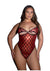 Playboy Shimmer Bunny Teddy - Black/Red - XXLarge