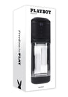 Playboy Side Piece Rechargeable Silicone Warming Sliding Stroker - Black