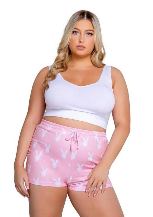 Playboy Slumber Bunny Set (2 Piece) - 1xlarge - Pink/White - XLarge/XXLarge
