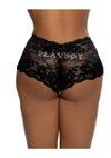 Playboy Sweet Cheeks Bunny Panty - Black - One Size