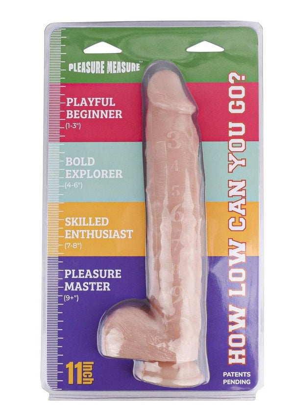 Pleasure Measure Pvc Dildo - Vanilla - 11in