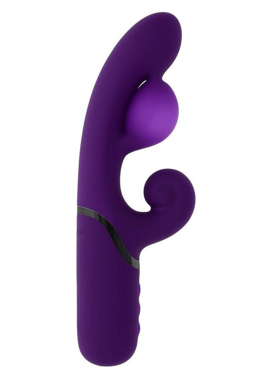 Pleasure Puff Rechargeable Silicone Expandable Rabbit Vibrator - Purple