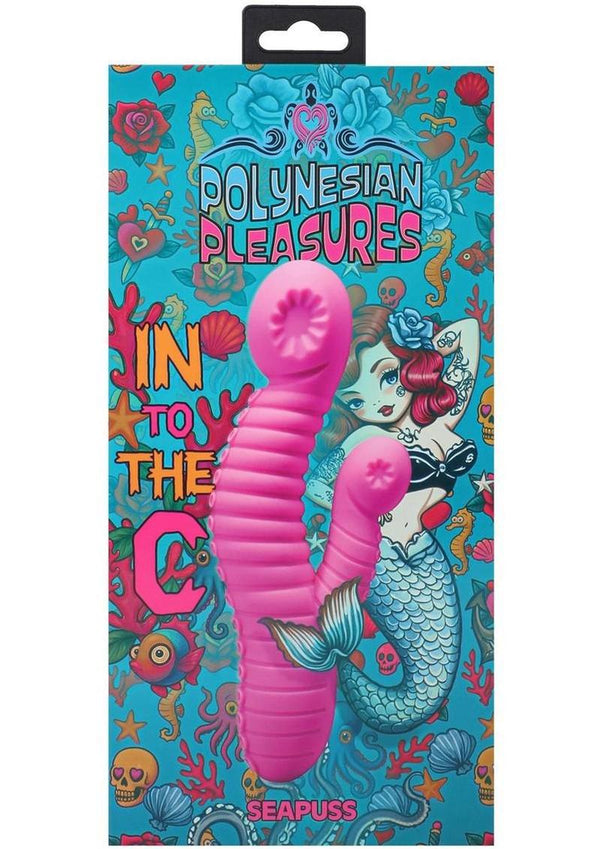 Polynesian Pleasures Into The C Seapuss Rechargeable Silicone Rabbit Vibrator with Clitoral Stimulator - Purple