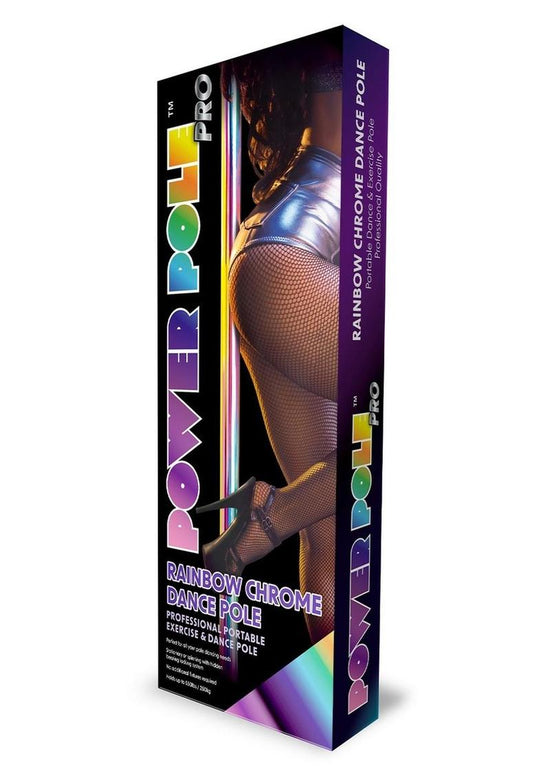 Power Pole Pro Professional Portable Exercise and Dance Spinning Pole Extends Up - Multicolor/Rainbow - 9ft
