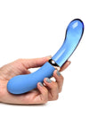 Prisms Vibra-Glass 10x Bleu Dual End G-Spot Rechargeable Silicone/Glass Vibrating Dildo