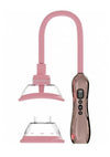 Pumped Automatic Rechargeable Vulva and Breast Pump with Rotating and Vibrating Tongue - Rose Gold
