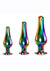 Rainbow Metal Anal Plug - Metal/Multicolor - 3 Piece/Set