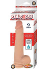 Realcocks Self Lubricating Bendable Dildo with Balls - Vanilla - 9in