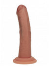 Realrock Dual Layered Silicone Curved Realistic Dildo with Suction Cup