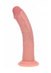 Realrock Dual Layered Silicone Curved Realistic Dildo with Suction Cup - Vanilla - 7in