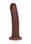 Realrock Dual Layered Silicone Curved Realistic Dildo with Suction Cup