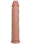 Realrock Ultra Realistic Skin Extra Large Straight Dildo with Suction Cup - Caramel - 15in