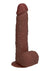 Realrock Ultra Realistic Skin Vibrating Rechargeable Straight Dildo with Balls - Chocolate - 7in