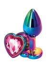 Rear Assets Multicolor Heart Anal Plug - Multicolor/Pink - Small