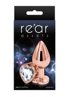 Rear Assets Rose Gold Heart Anal Plug - Clear/Rose Gold - Medium/Small