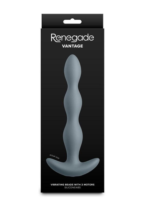Renegade Vantage Rechargeable Silicone Vibrating Beads - Grey - 6.5in