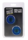 Rock Solid Double Pack Cock Rings - Blue