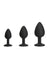 Roses Til Dawn Silicone Butt Plug - Black - 3 Piece/Set