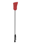 Rouge Foot Leather Riding Crop - Black/Red