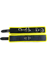 Rouge Leather Ankle Cuffs - Black/Yellow