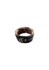 Rouge Leather Collar with Faux Fur Lining - Animal Print/Black/Leopard Print