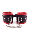 Rouge Padded Leather Adjustable Ankle Cuffs - Black/Multicolor/Red